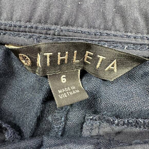 Athleta Pants Womens 6 Navy Blue Cabo Linen Jogger Drawstring Breathable Casual - Picture 4 of 12